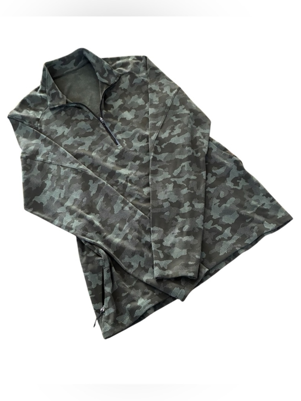 Lululemon Men’s Surge Rulu Warm 1/2 Zip Camo Dark Green Size Large Active
